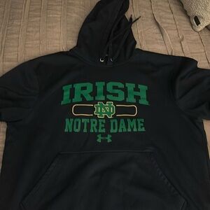 Men's XL Notre Dame hoodie. Navy blue. Under Armour. Like new.